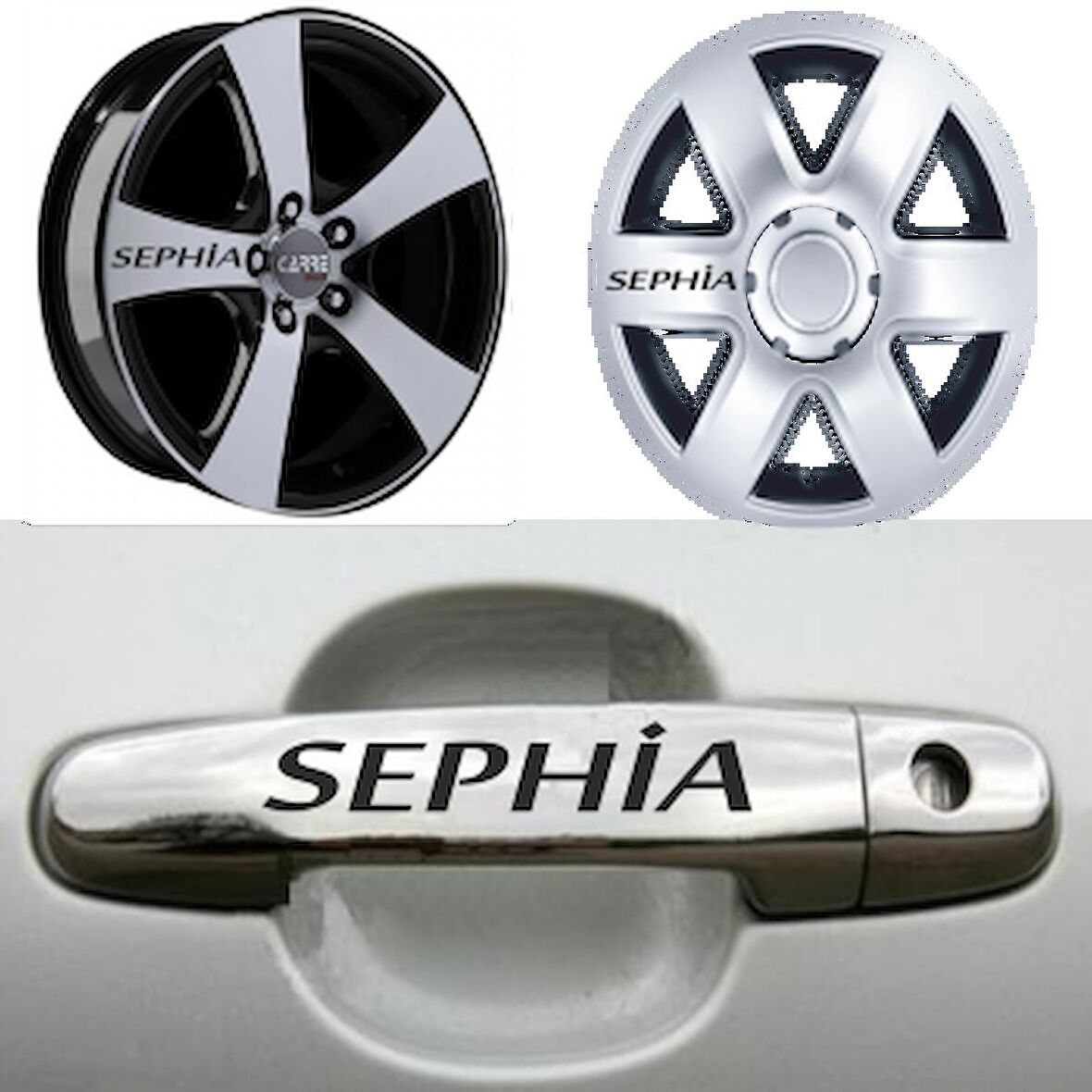 Kia Sephia Kapı Kolu Jant Sticker Yapıştırma 8 Adet