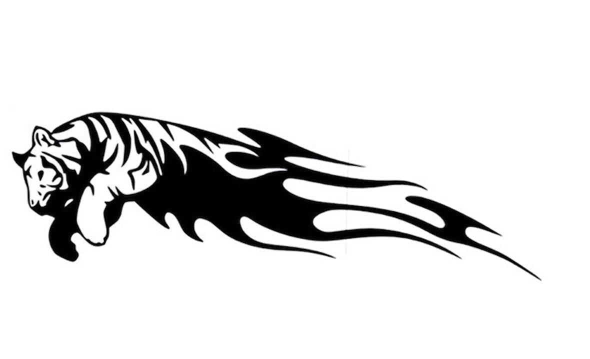 KAPLAN Atlama Alev Bardian Vinil Araba Sticker 1 çift