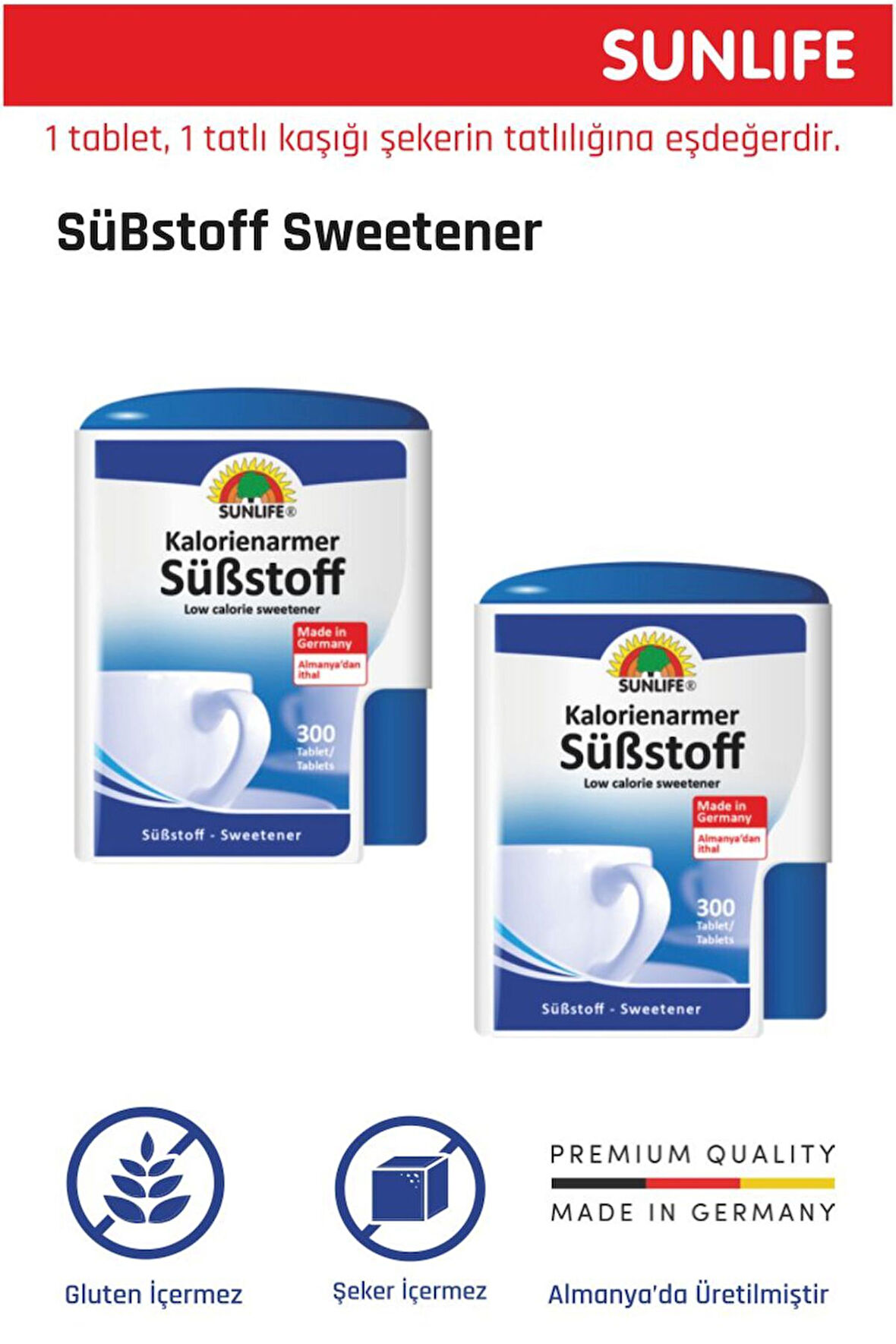 Sunlife Substoff Tatlandırıcı 300 Tablet 2 Adet