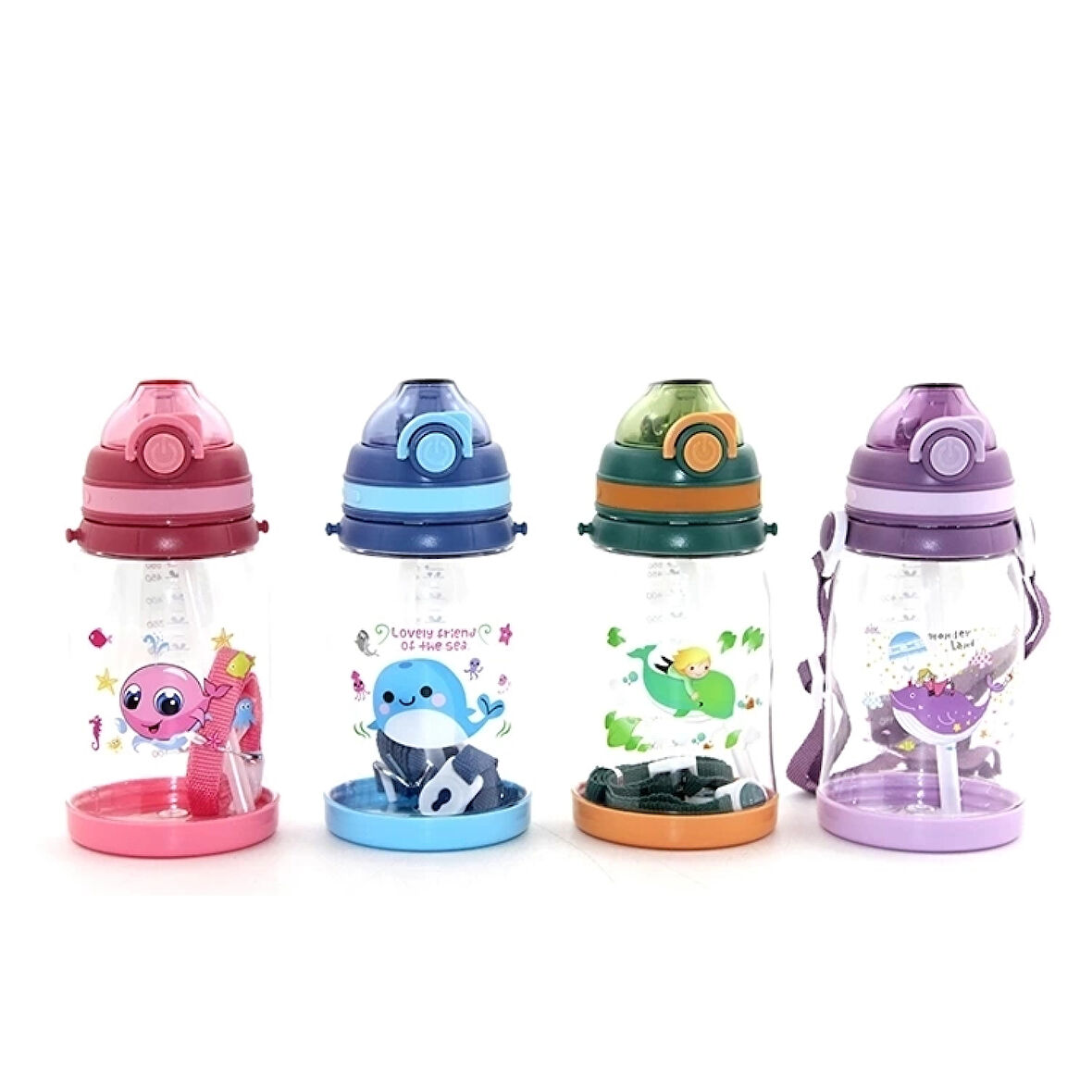 Renkli Pipetli Suluk 550 Ml Bpa İçermez Alk2969