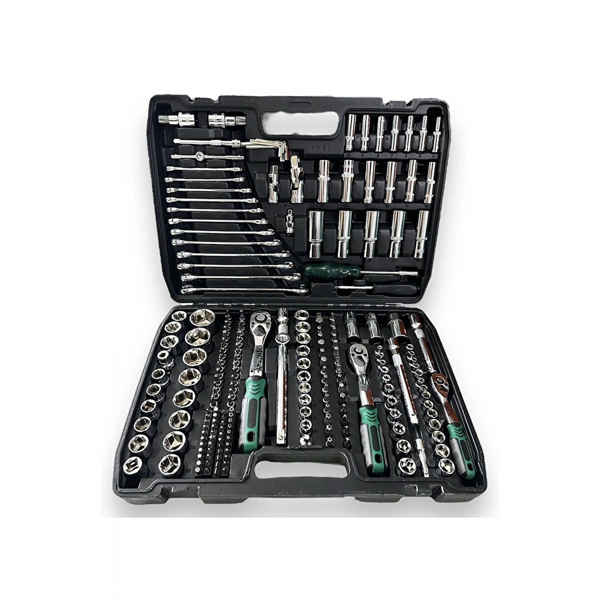 Tam Profesiyonel Germany 72 Diş Eğik Cırcır 216 Parça Lokma Takımı Oto Tamirci Tam Set 1/2-3/8-1/4