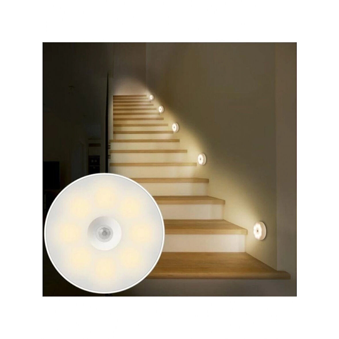 V-009 Hareket Sensörlü Usb Şarjlı Led Işık Lamba-oda, Mutfak, Salon Ve Merdiven Işıklandırma