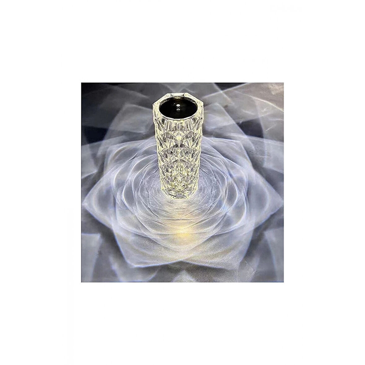 Kristal Masa Lambası Rgb Renk Değiştiren Gece Lambası 16 Renk Dokunmatik Kontrol Kumandalı