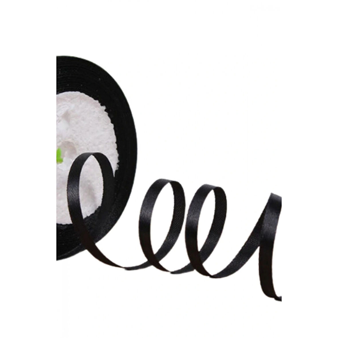 Saten Kurdele 3 mm Siyah 1 Metre