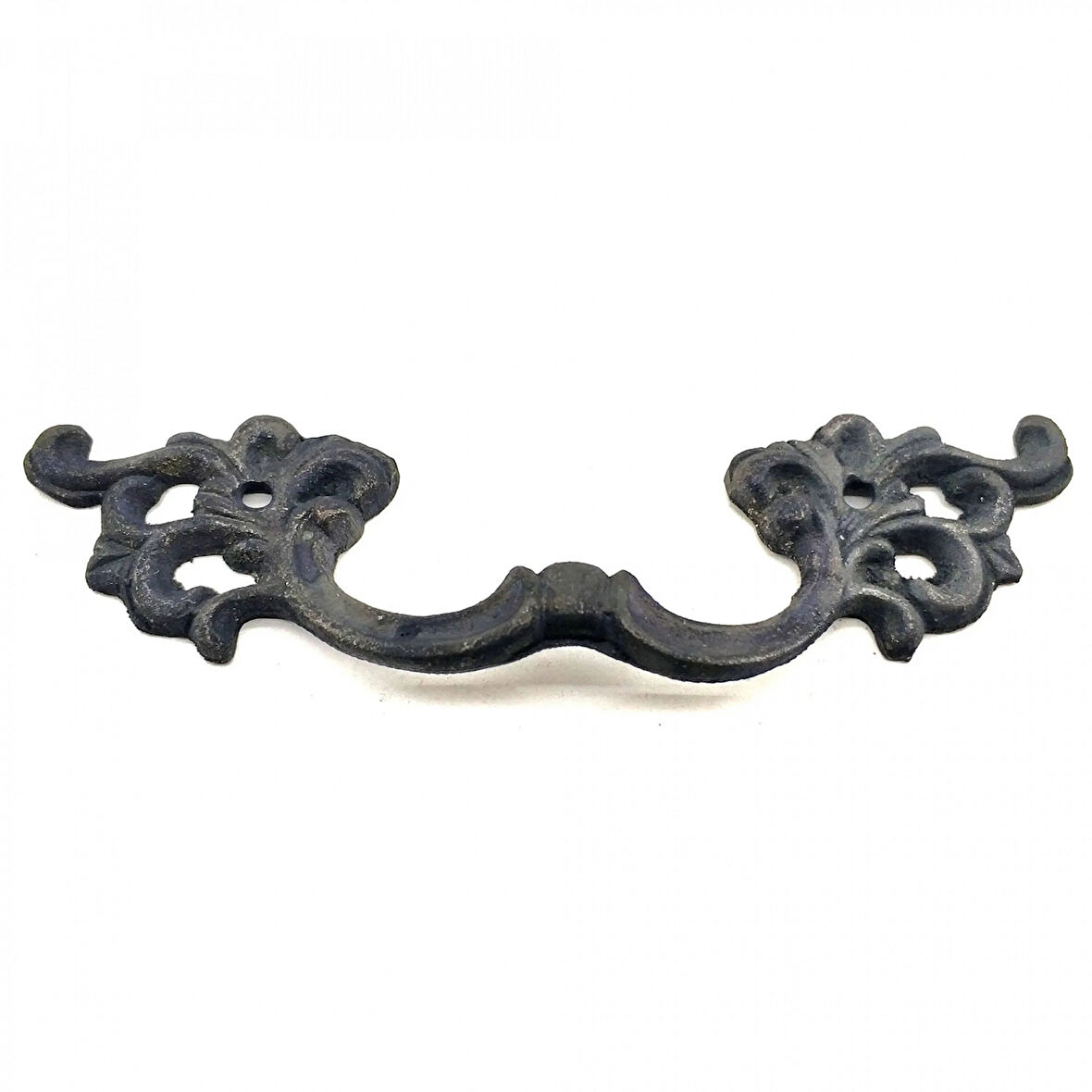 Antika Tarz Dekoratif Pirinç Çiçek Kapı Kulbu - 44x148 Mm, Oksit