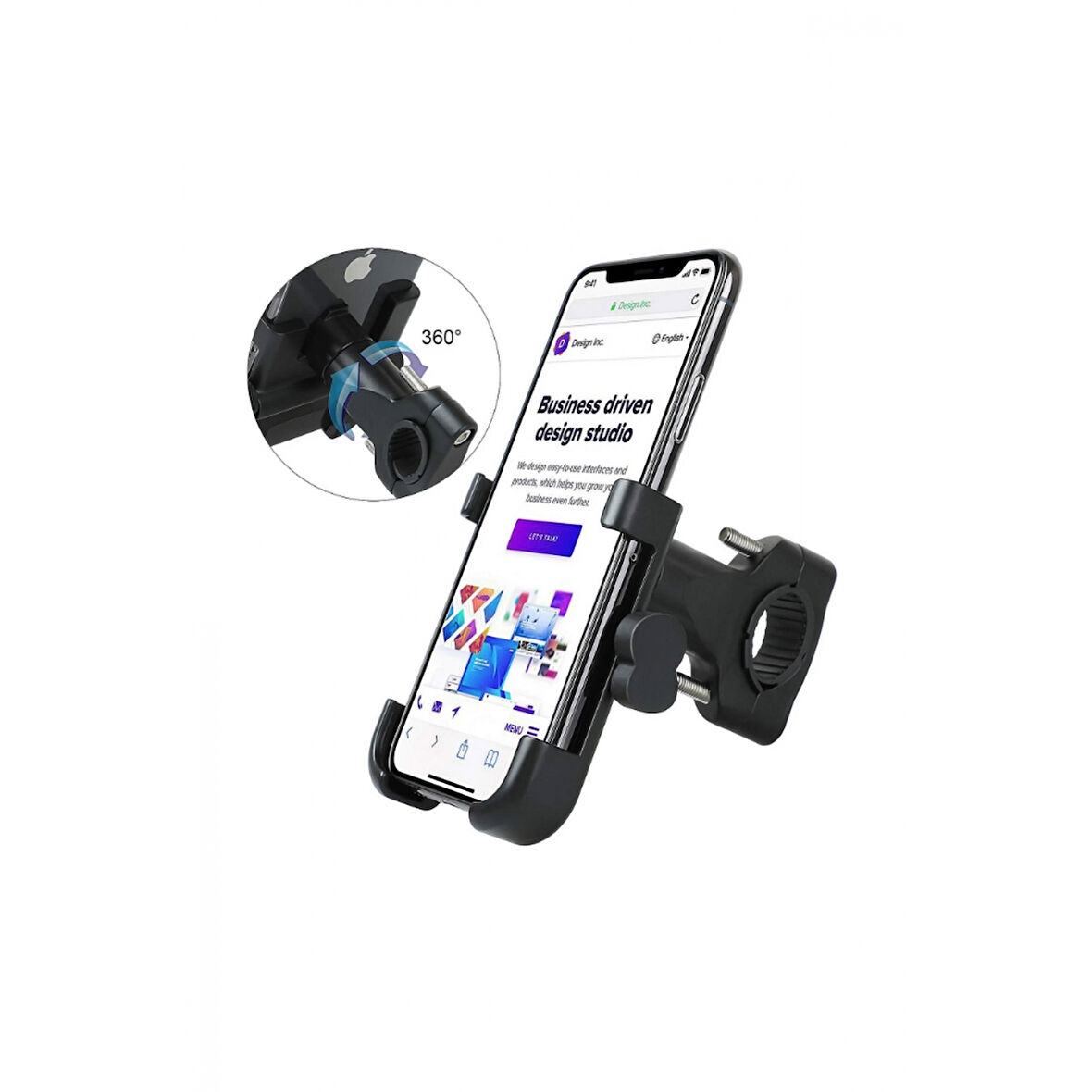 Alüminyum Gövdeli Metal Gidon Bağlantılı Motosiklet Telefon Tutucu 7 İnç Xl