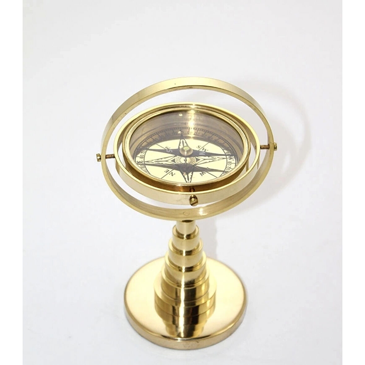 Pirinç Masa Üstü Pusula 2844