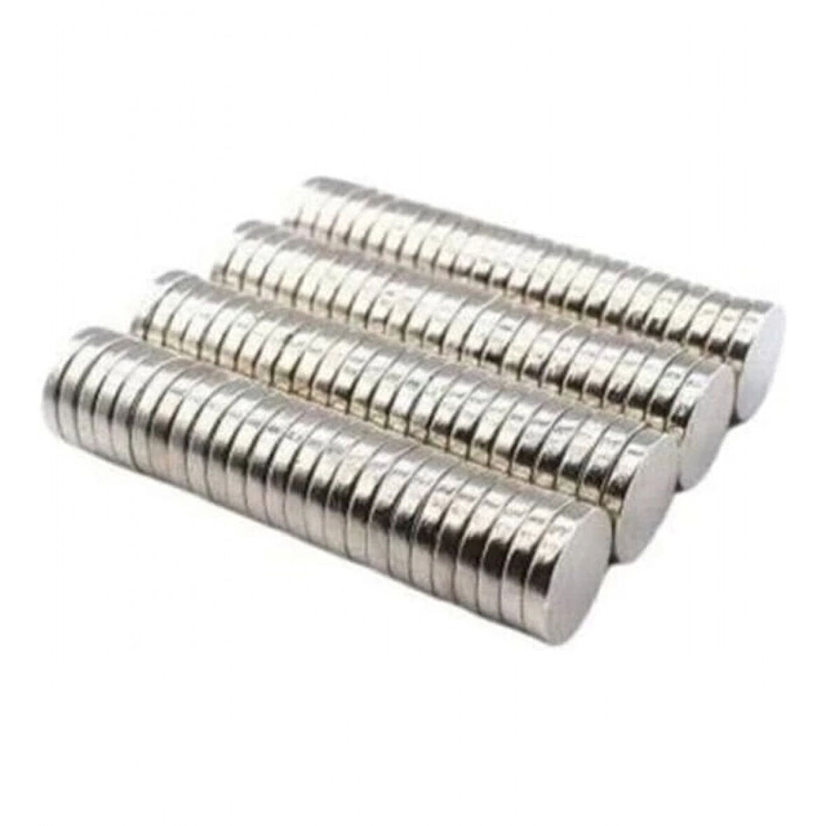 50 Adet 10x2mm Yuvarlak Neodyum Mıknatıs Güçlü Magnet Nikel Kaplamalı