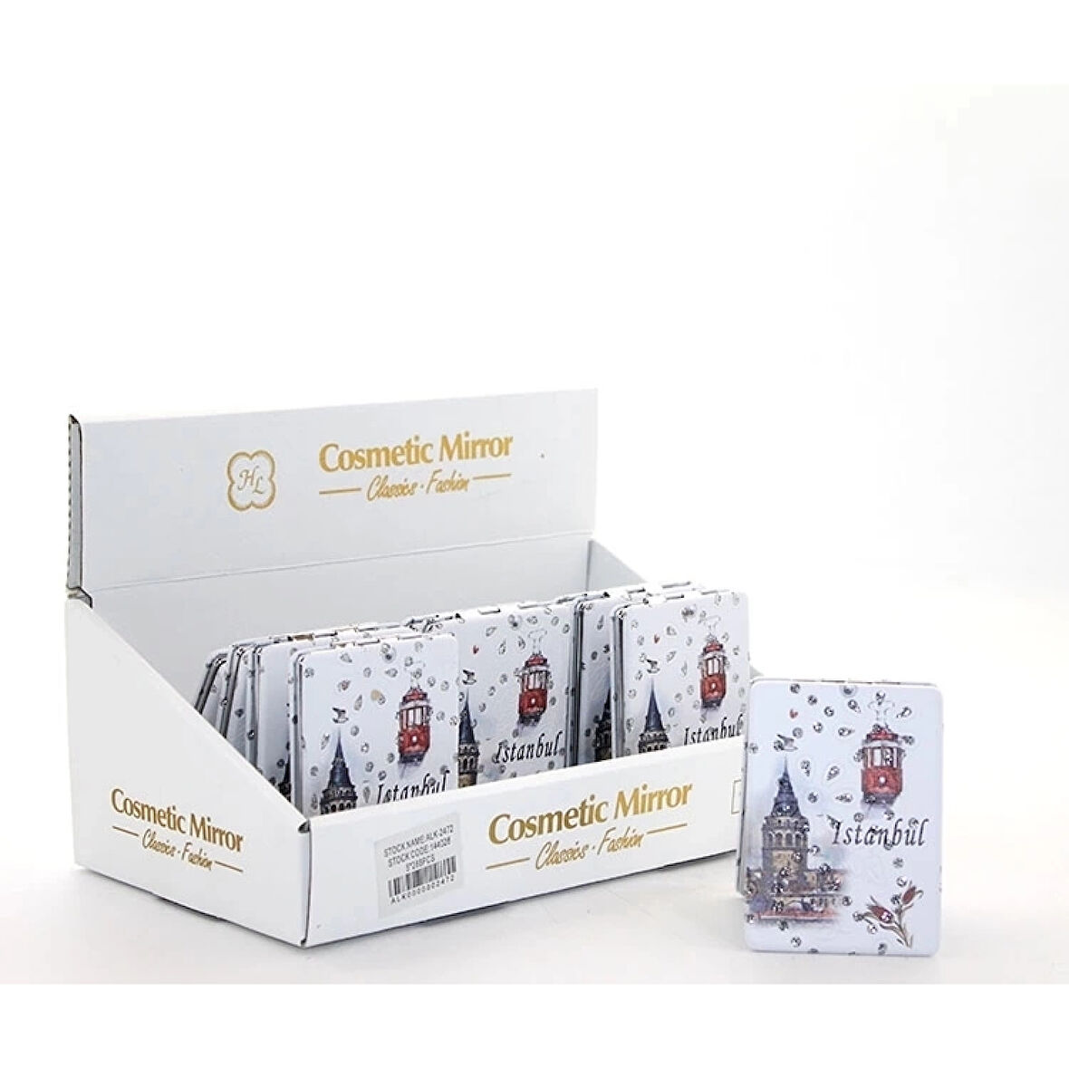 Taşlı İstanbul Tasarımı El Aynası İnce Alk2472a