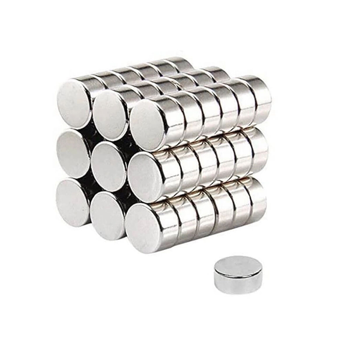 100 Adet 8x3mm Yuvarlak Neodyum Mıknatıs Güçlü Nikel Kaplamalı Kaliteli Dayanıklı Magnet