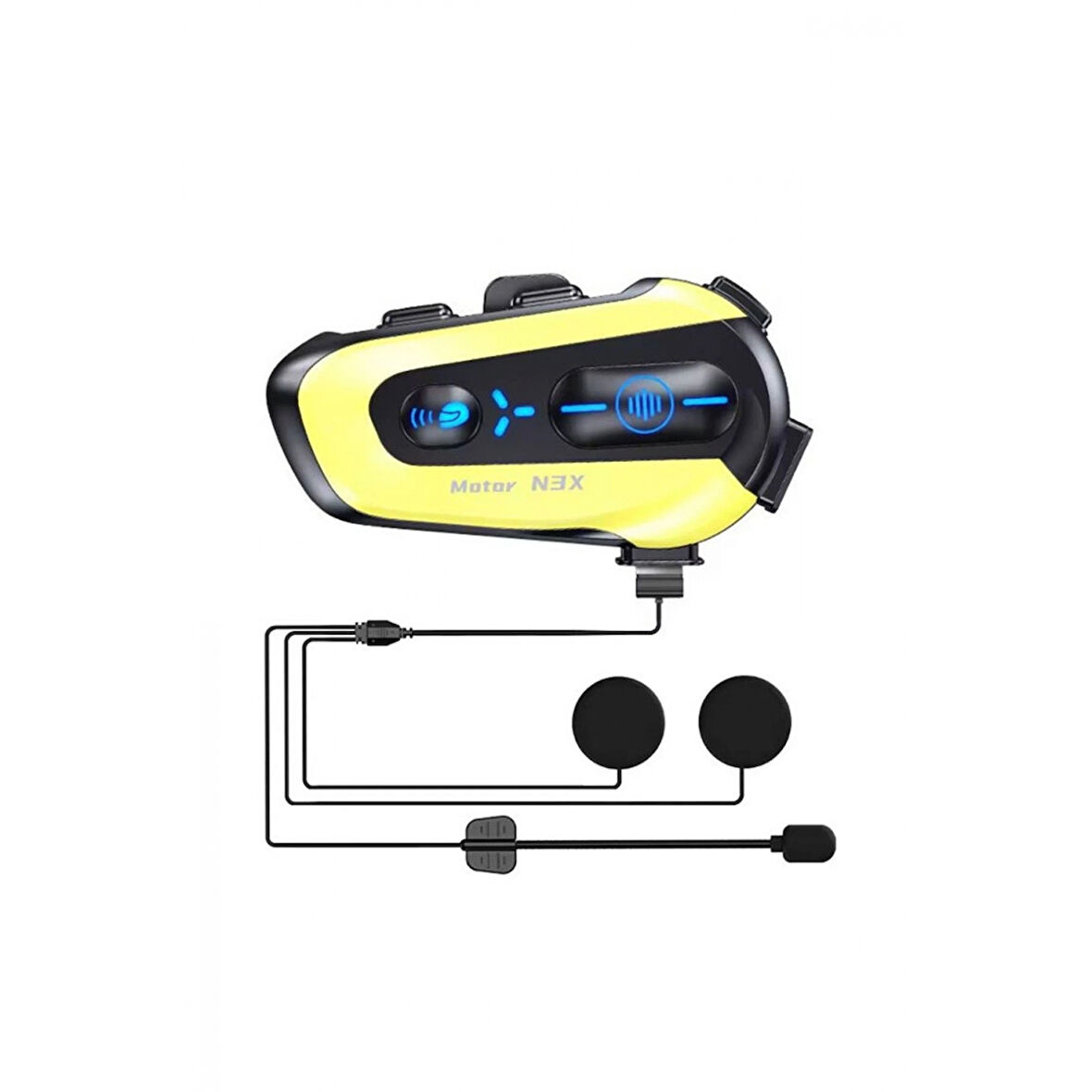 N3x Rgb Işıklı Intercom 3 Kişi Bağlantılı 1000mah Motosiklet Bluetooth Kulaklık Seti