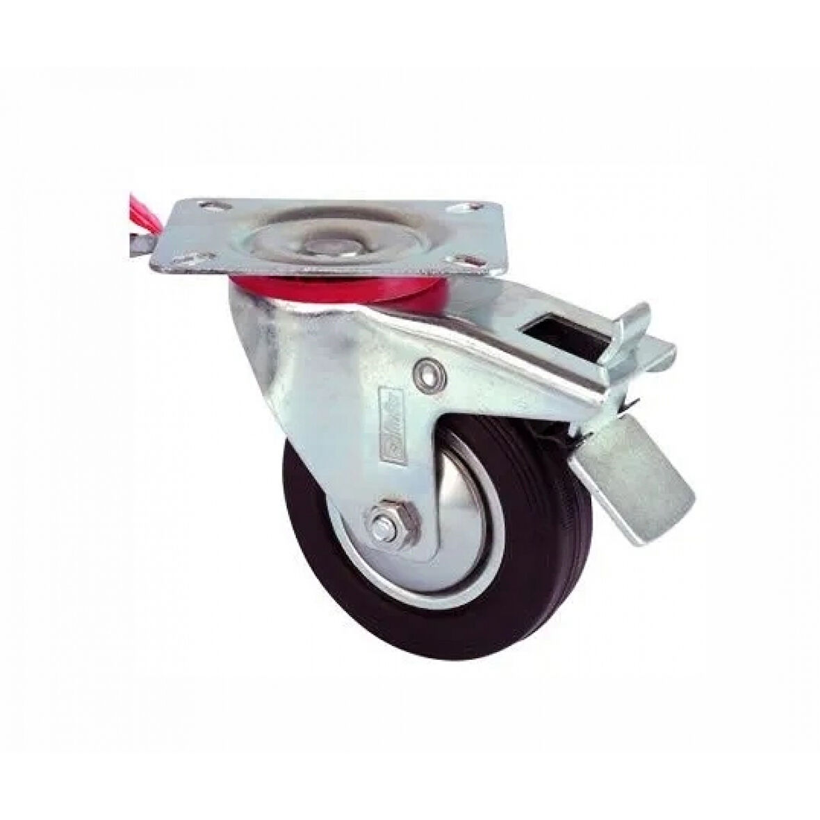 Servis Tekeri - Tablalı Frenli Siyah Döner - Çap 100 Mm