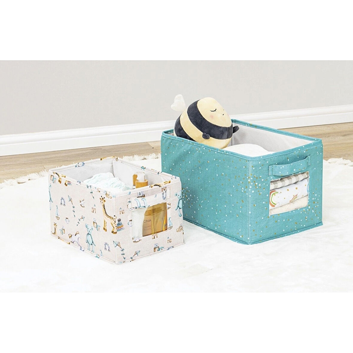 Baby 2'li Pencereli Düzenleyici Çok Amaçlı Organizer Kutu (yeşil)