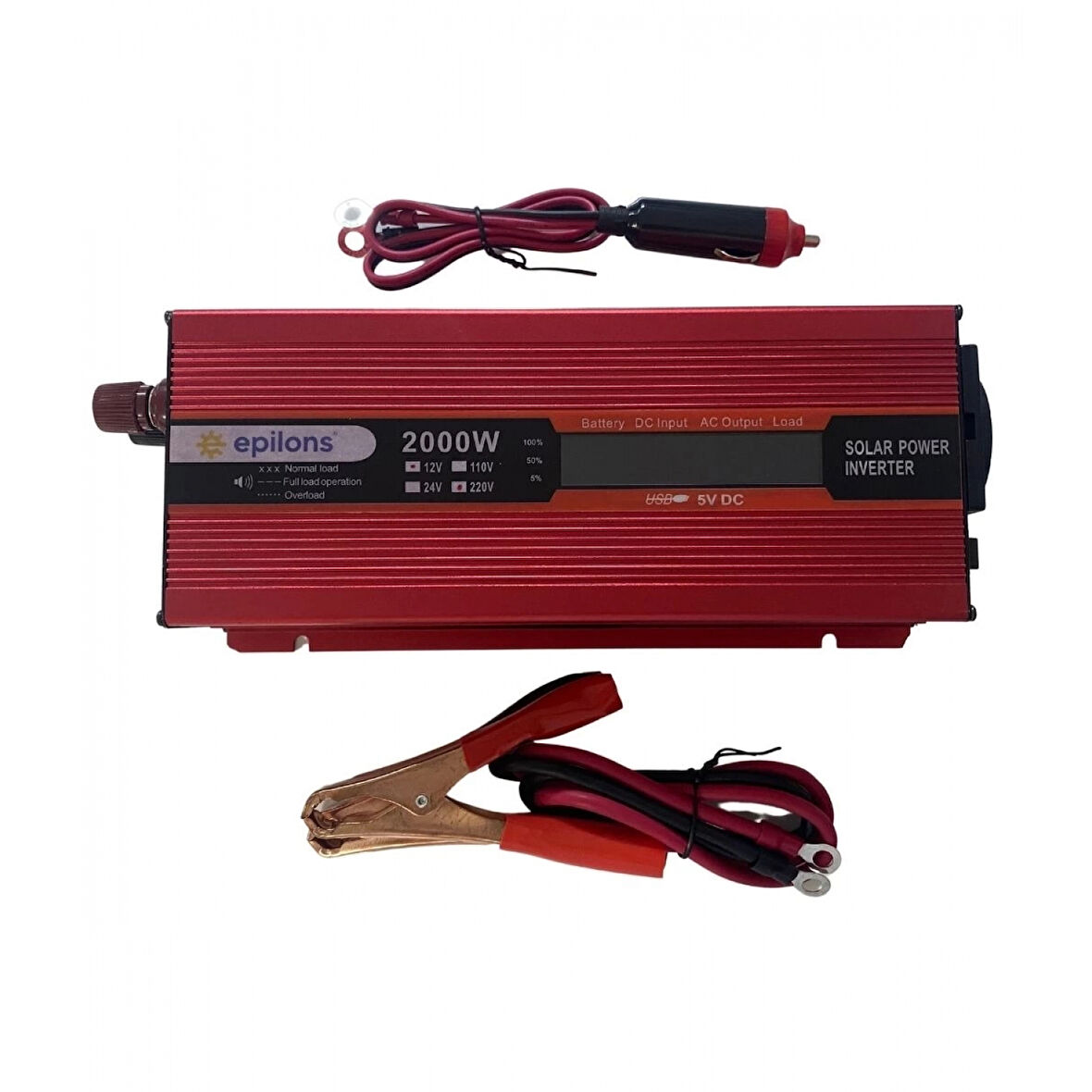 Epilons 12v 2000w Modifiye Sınus İnverter 220v Dijital Göstergeli- Taşınabilir Güç Kaynağı