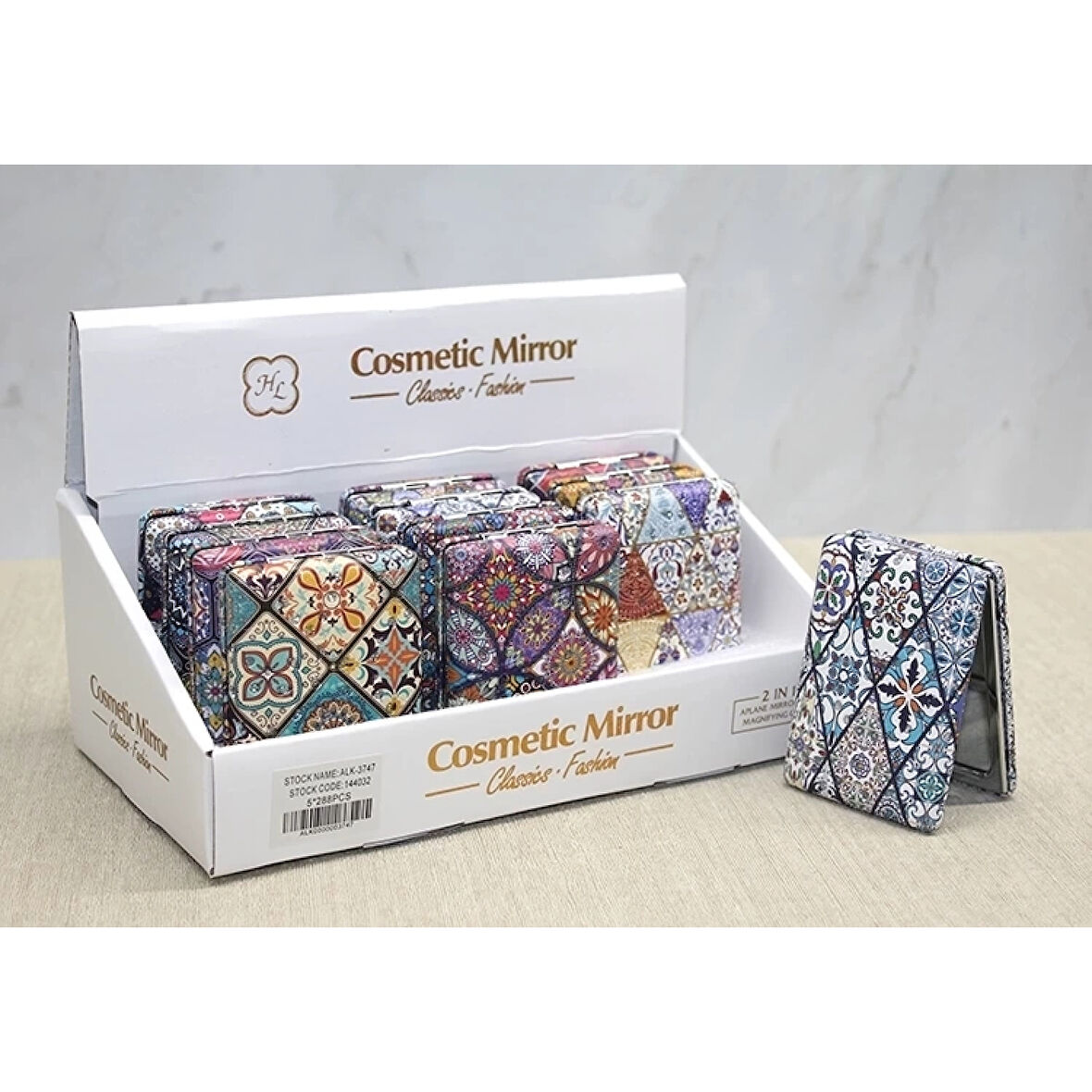 Taşlı El Aynası Dikdörtgen Kalın Alk3747