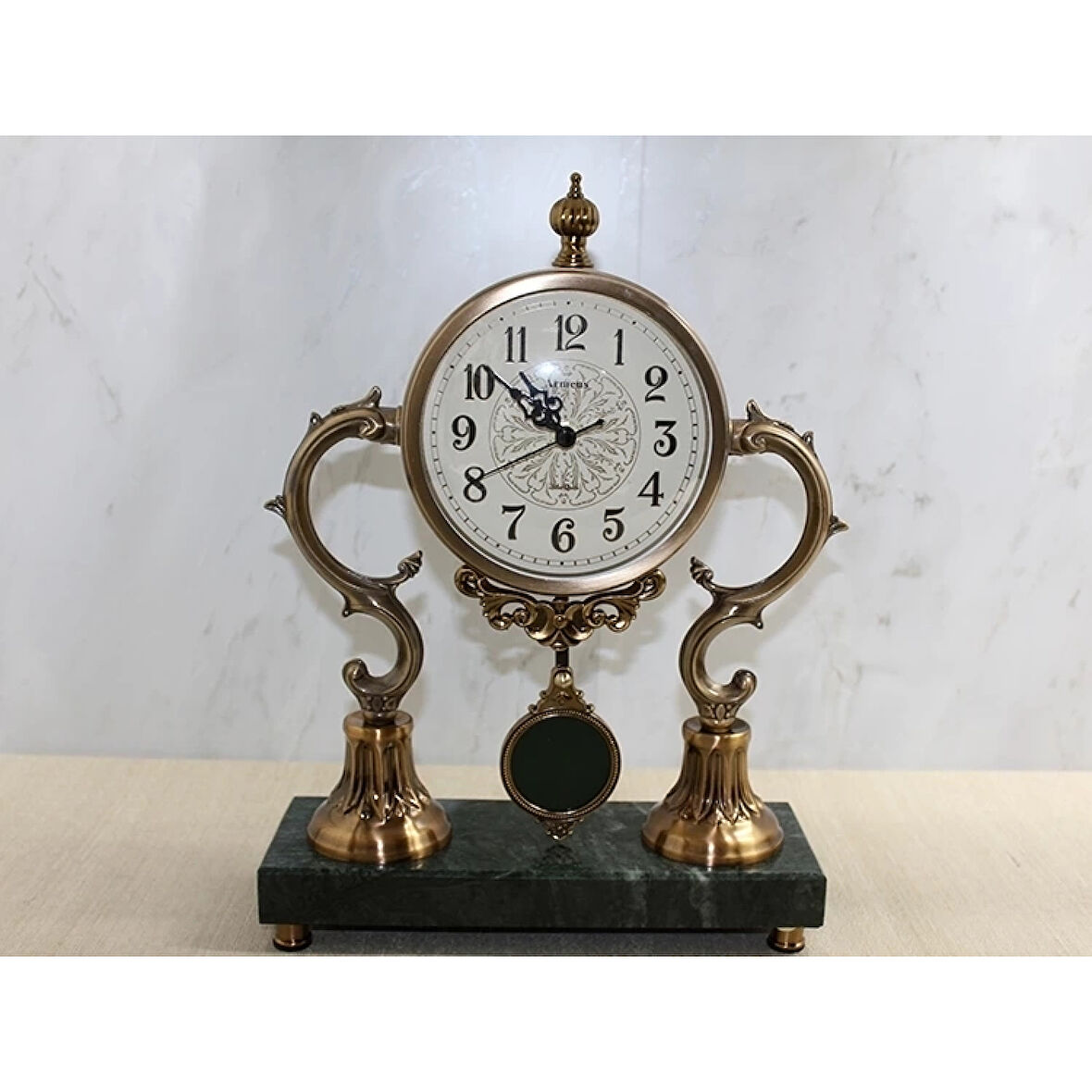 Altı Mermer Sarkaşlı Masa Üstü Saat Alk4321