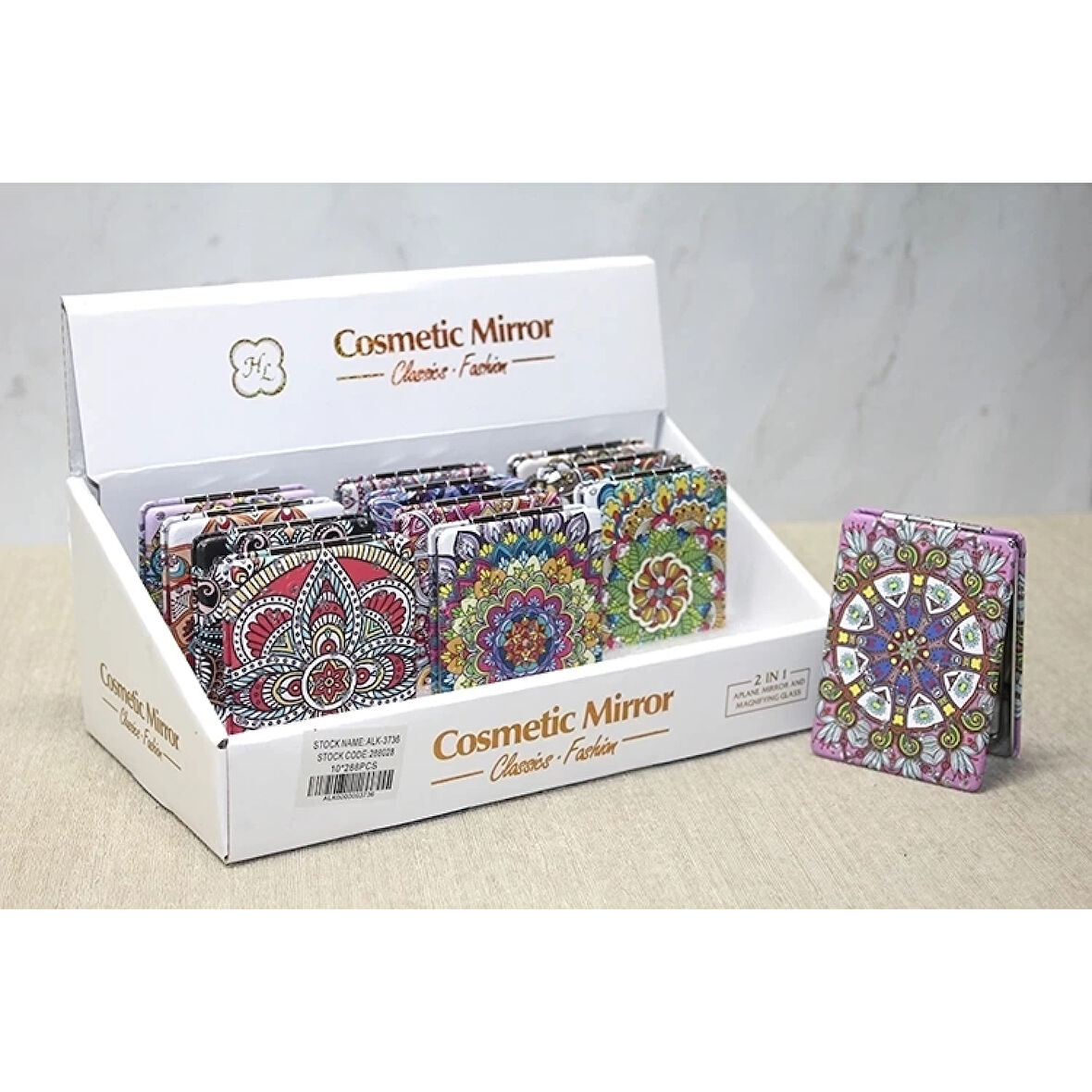 Taşlı El Aynası Dikdörtgen İnce Alk3736