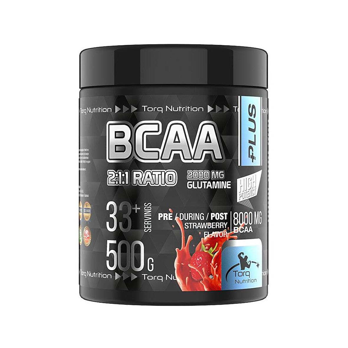 Bcaa+ 500 Gr - 33+ Servis (BCAA + L-Glutamine) Çilek Aromalı