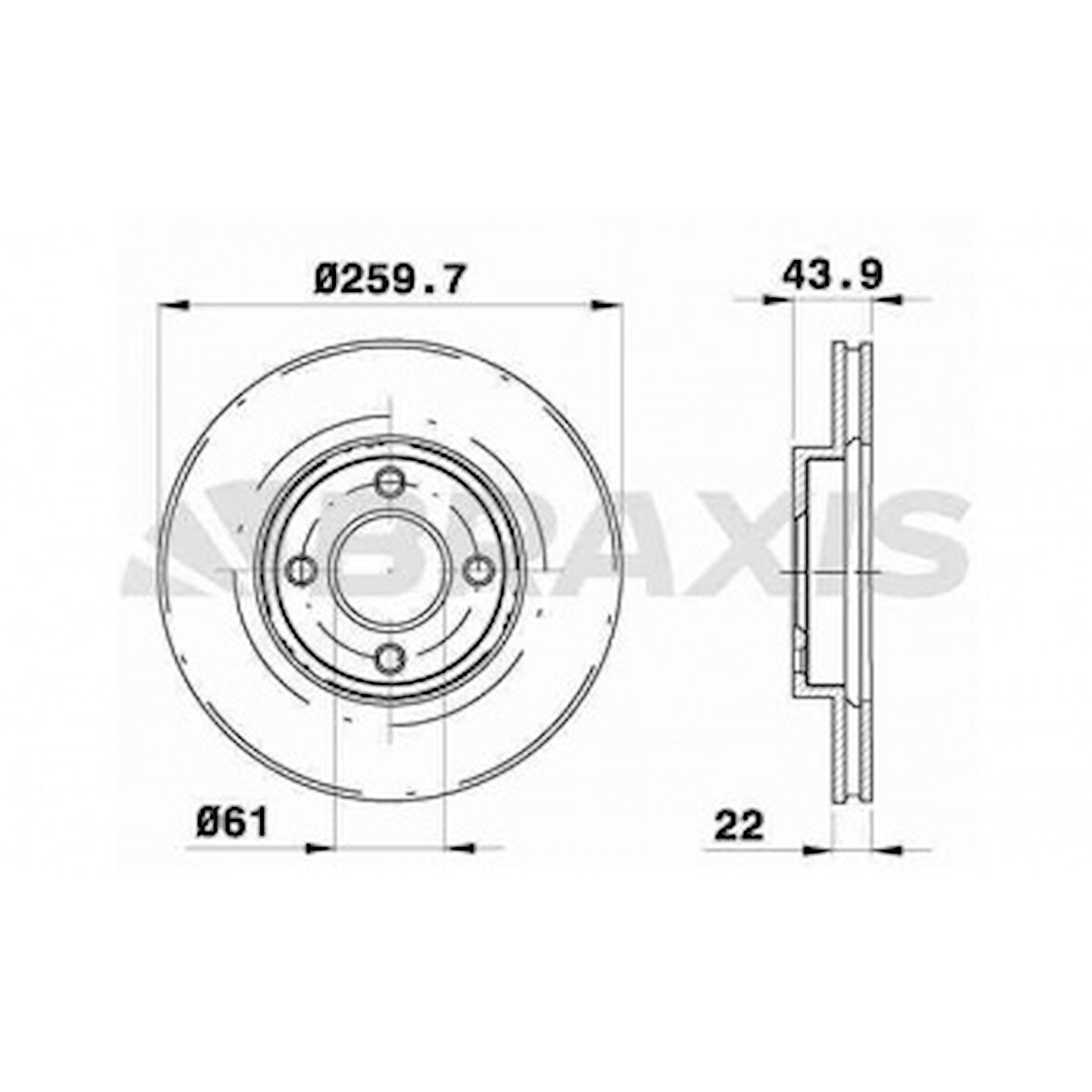 Nissan On Fren Diski (aynası) Havalı Nissan Micra K13 Kasa 2011 2015 Nissan Note 2013> 260×4 - Braxıs Ae0229
