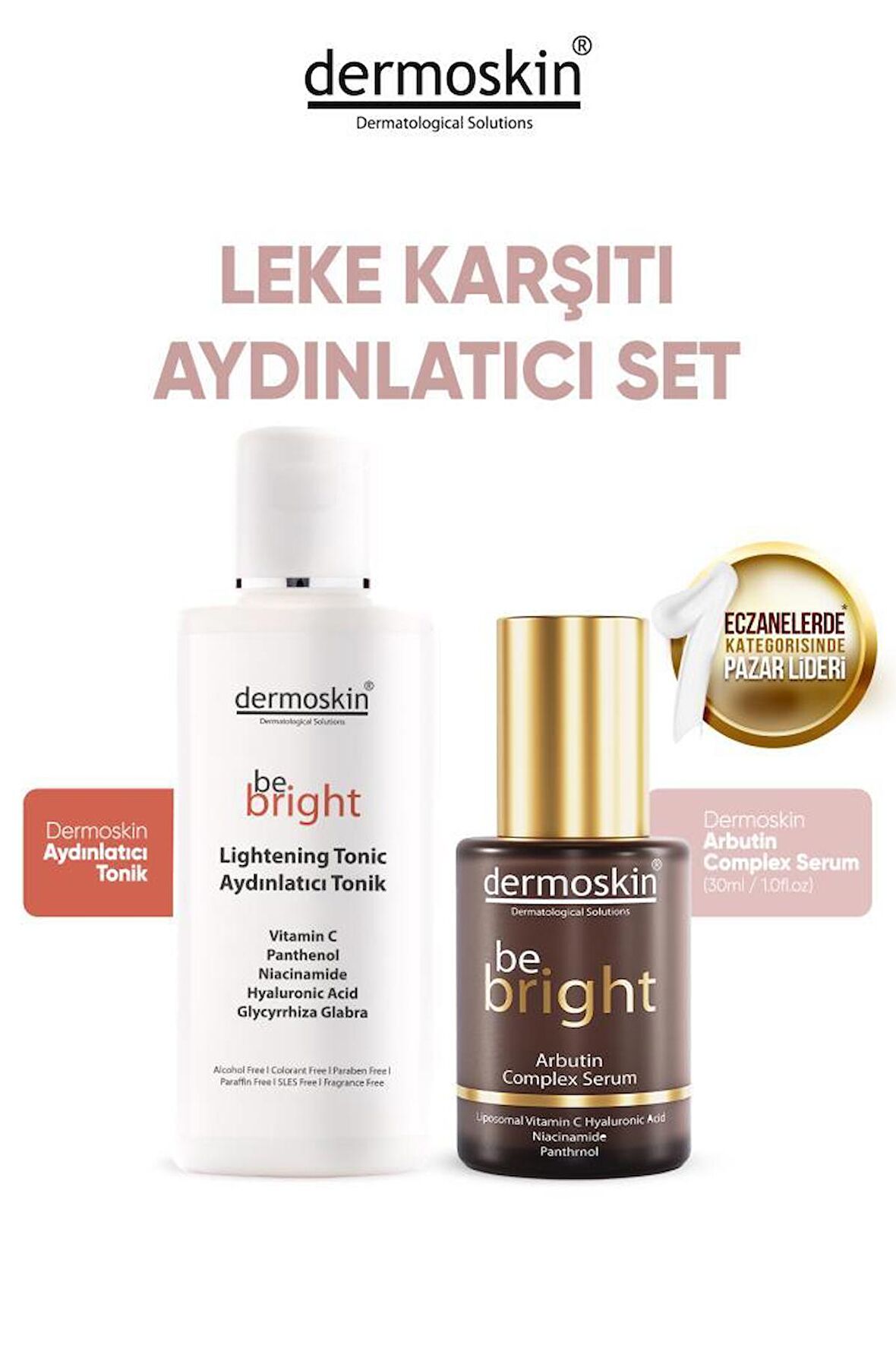 Dermoskin Be Bright Leke Karşıtı Set-Arbutin Serum+Aydınlatıcı Tonik
