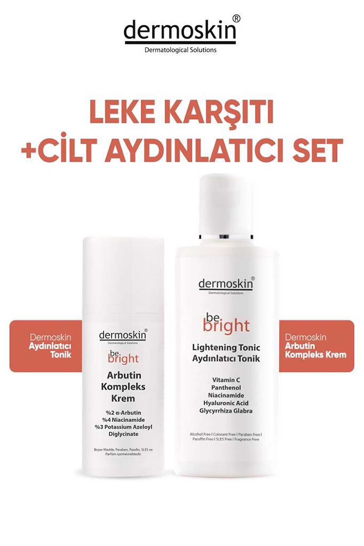 Dermoskin Leke Karşıtı Set-Arbutin Krem+Aydınlatıcı Tonik