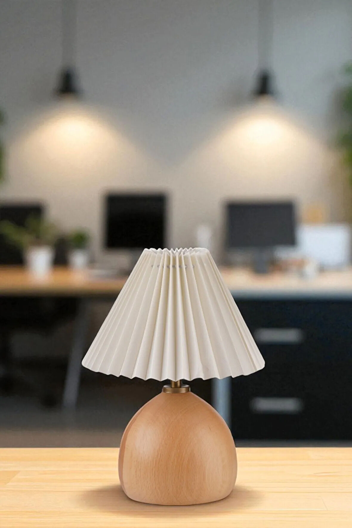 CAMERON NATUREL PİLELİ KREM ABAJURLU MASA LAMBASI