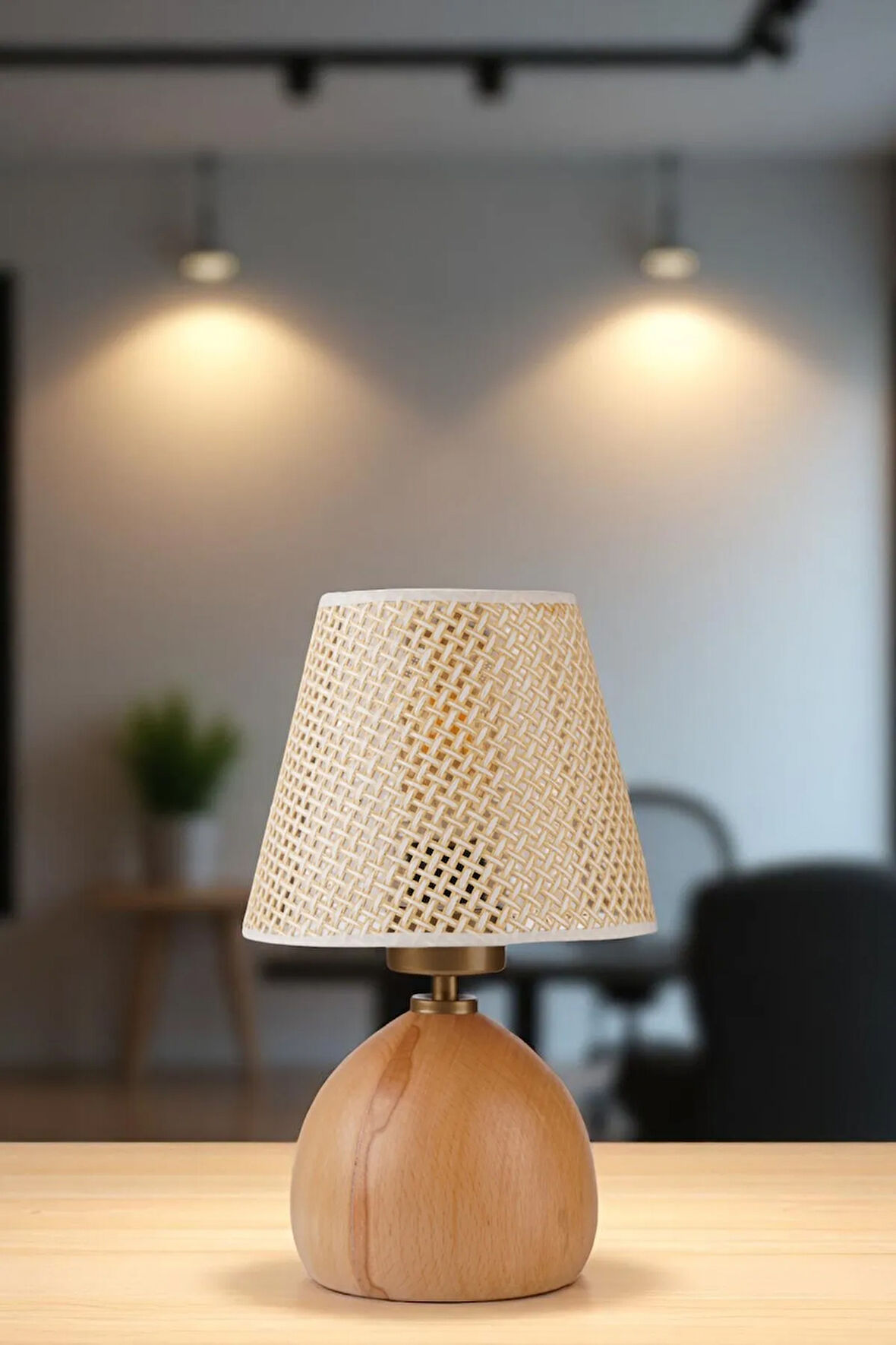 CAMERON NATUREL PETEK ABAJURLU MASA LAMBASI