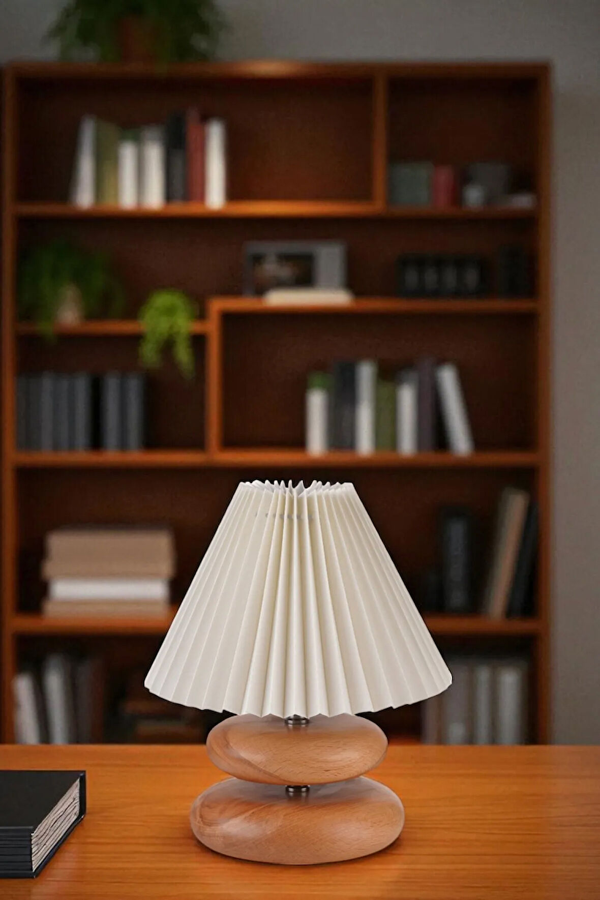 MARS NATUREL PİLELİ KREM ABAJURLU MASA LAMBASI