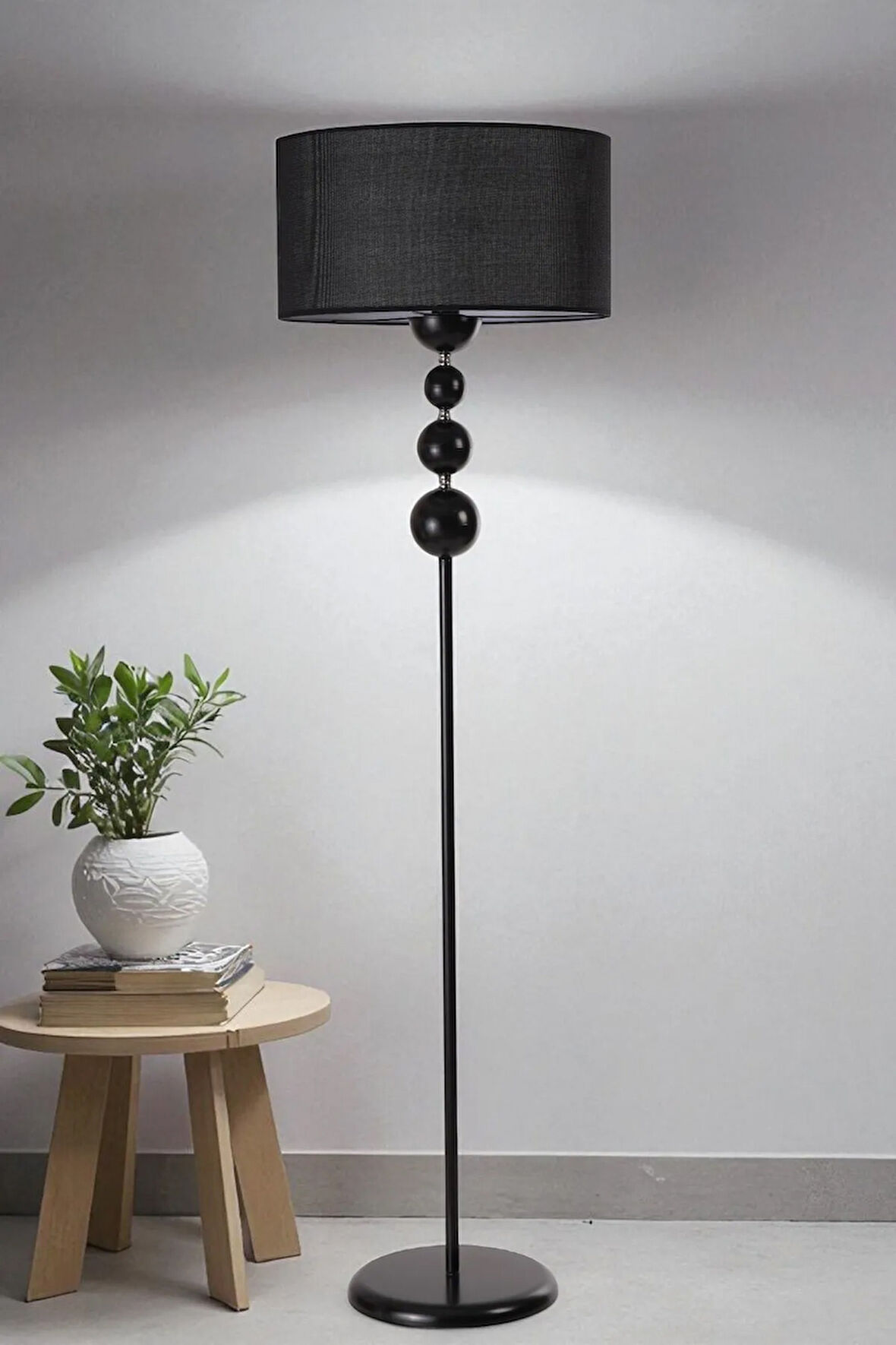 HAYAL SİYAH LAMBADER SİLİNDİR HASIR SİYAH ABAJURLU