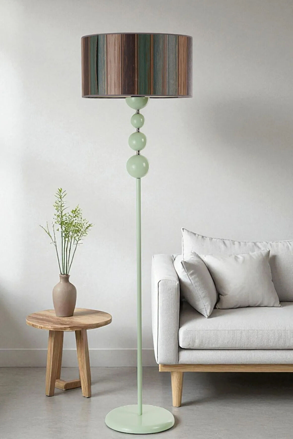 HAYAL YEŞİL LAMBADER SİLİNDİR RENKLİ ABAJURLU