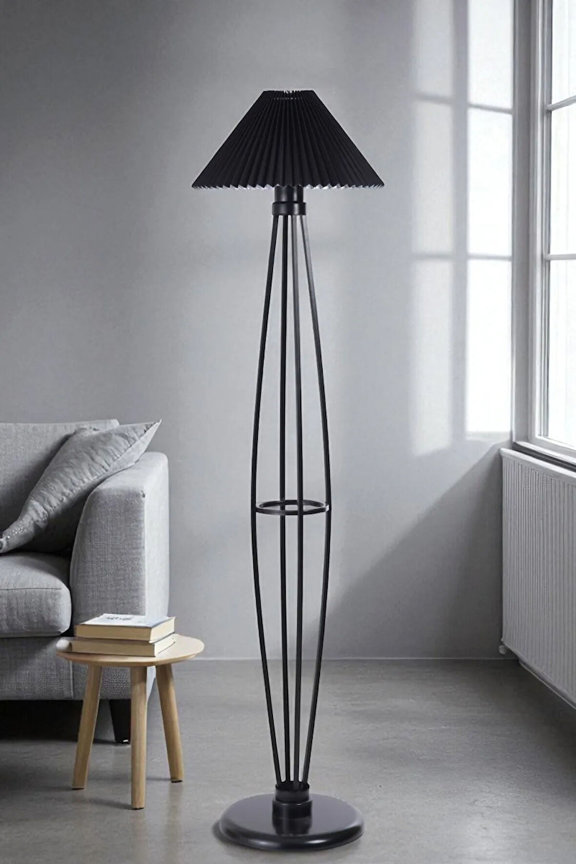 HEDAR SİYAH LAMBADER PİLELİ SİYAH ABAJURLU