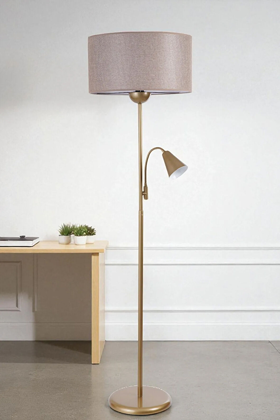 DEVİN ESKİTME LAMBADER SİLİNDİR KOYU HASIR ABAJURLU