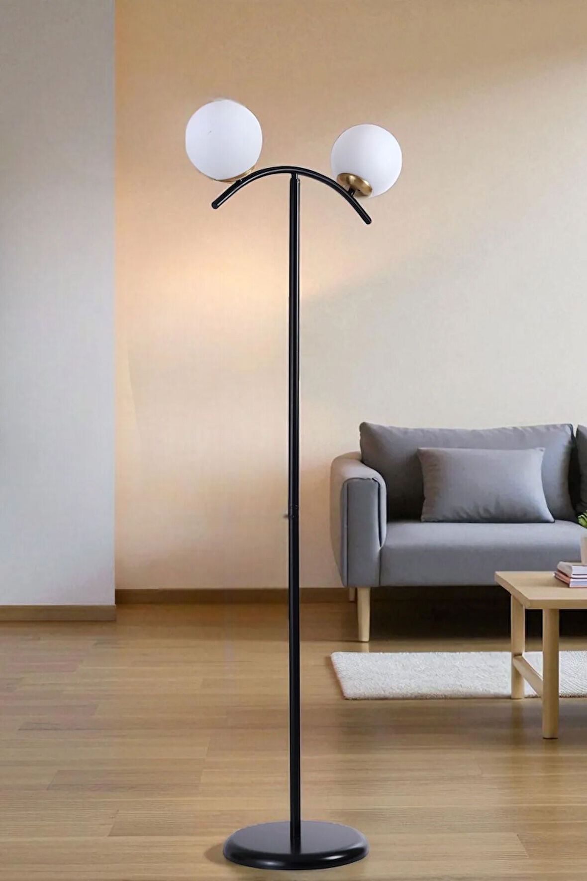 VELVET 2 Lİ SİYAH LAMBADER BEYAZ CAMLI