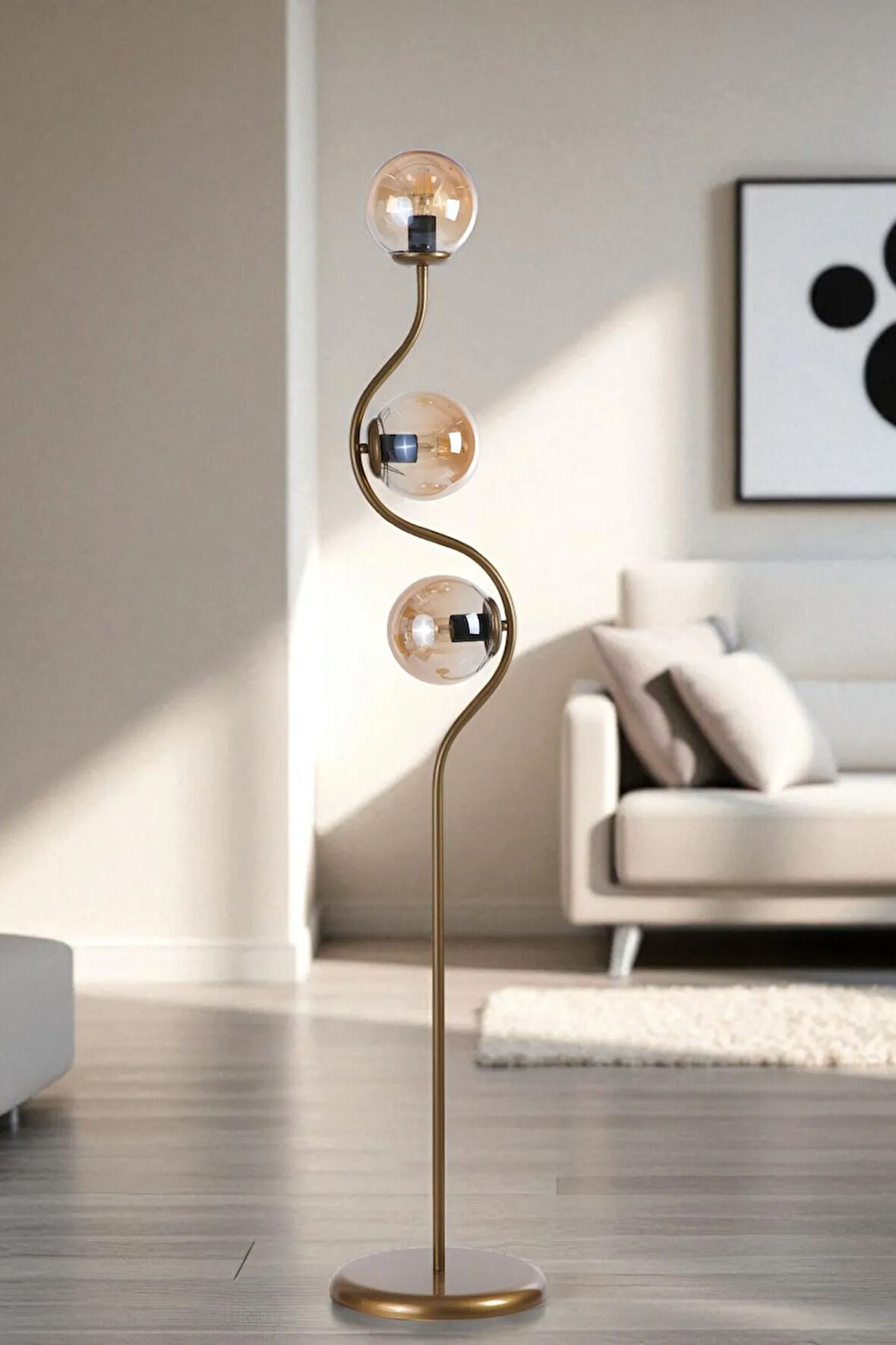 TURAN 3 LÜ ESKİTME LAMABDER BAL CAMLI