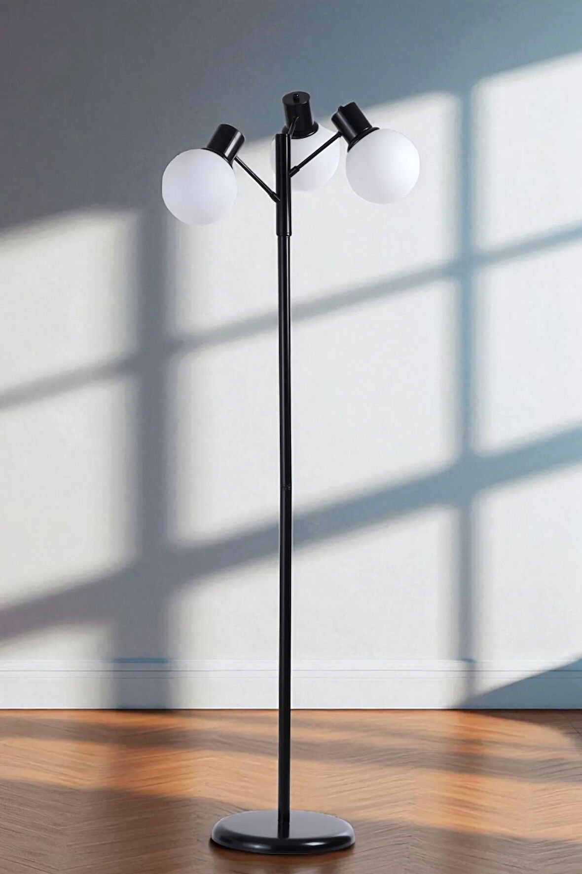 SAFİR 3 LÜ SİYAH LAMBADER BEYAZ CAMLI