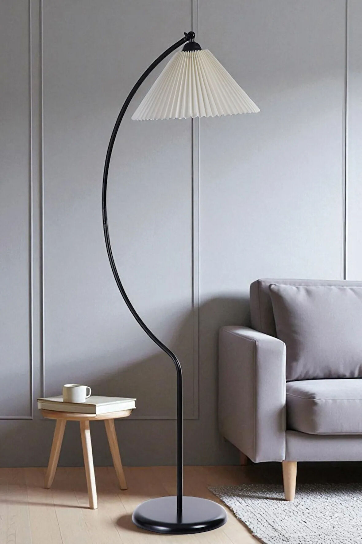 OGEDAY SİYAH LAMBADER PİLELİ KREM ABAJURLU