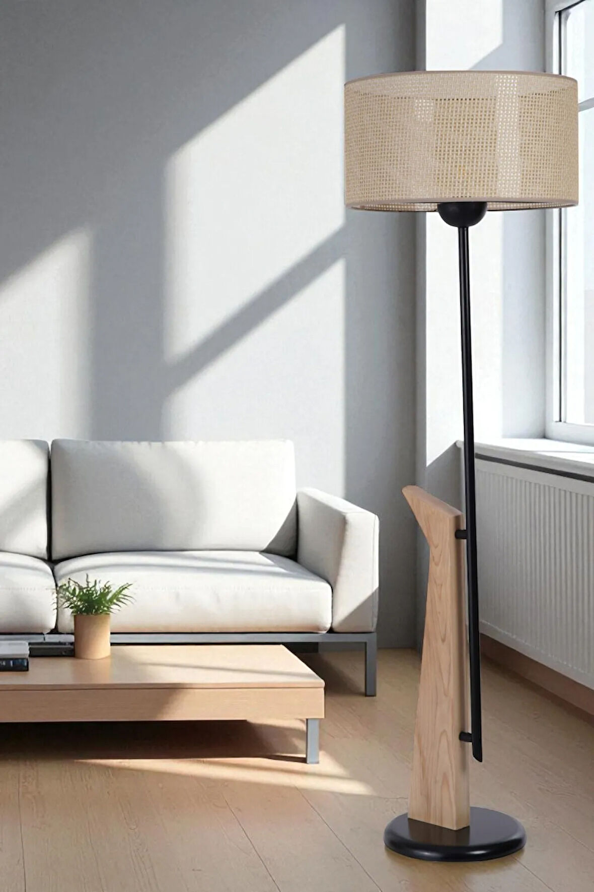 BERZAN NATUREL LAMBADER SİLİNDİR PETEK ABAJURLU