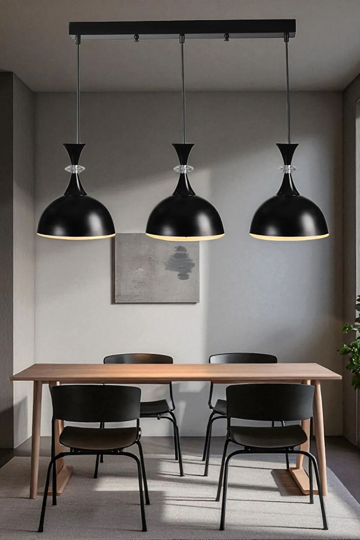 AKAY 3 LÜ SIRALI SİYAH SARKIT