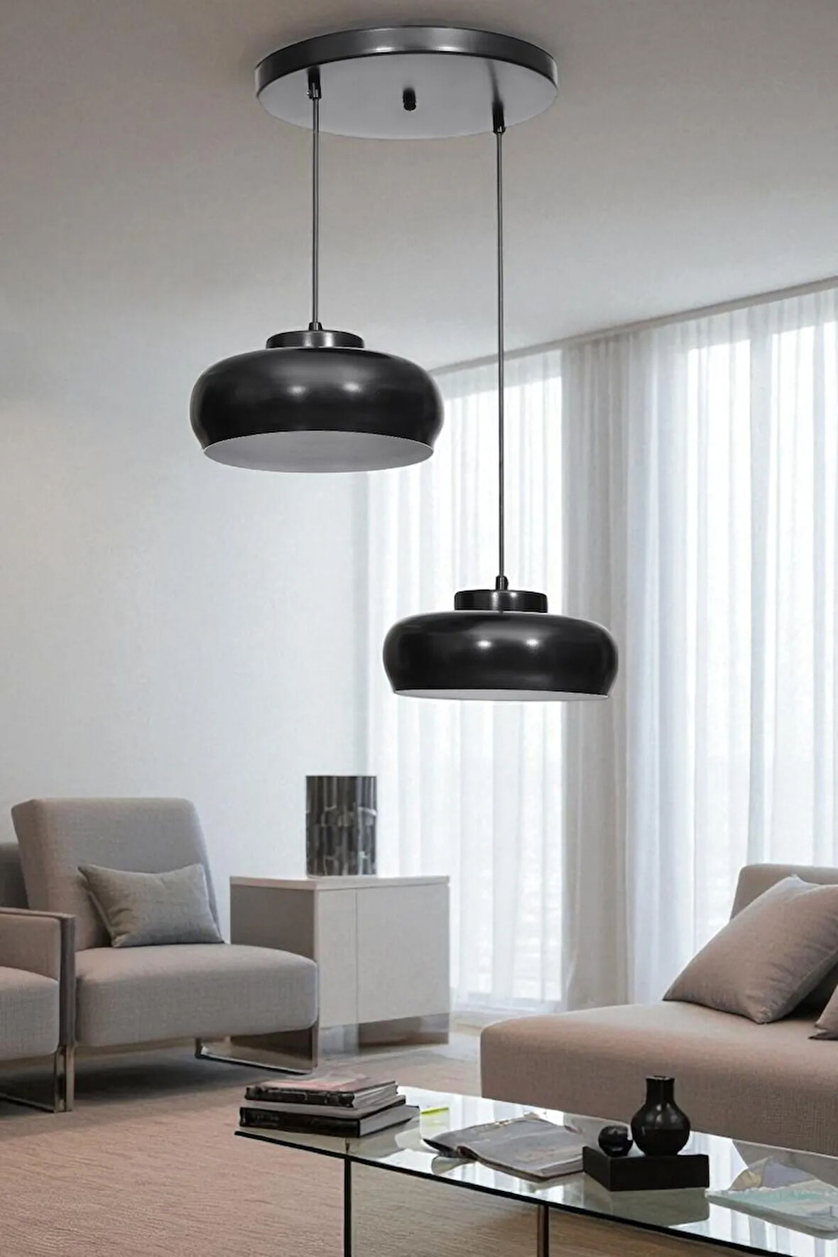 SMİTH 2 Lİ TEPSİLİ SİYAH SARKIT