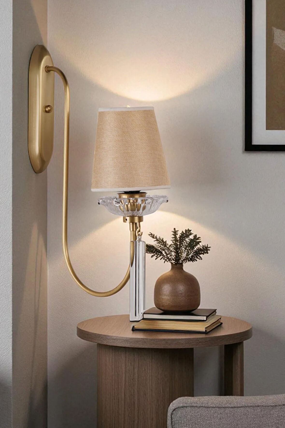 KONTES ESKİTME HASIR ABAJURLU APLİK