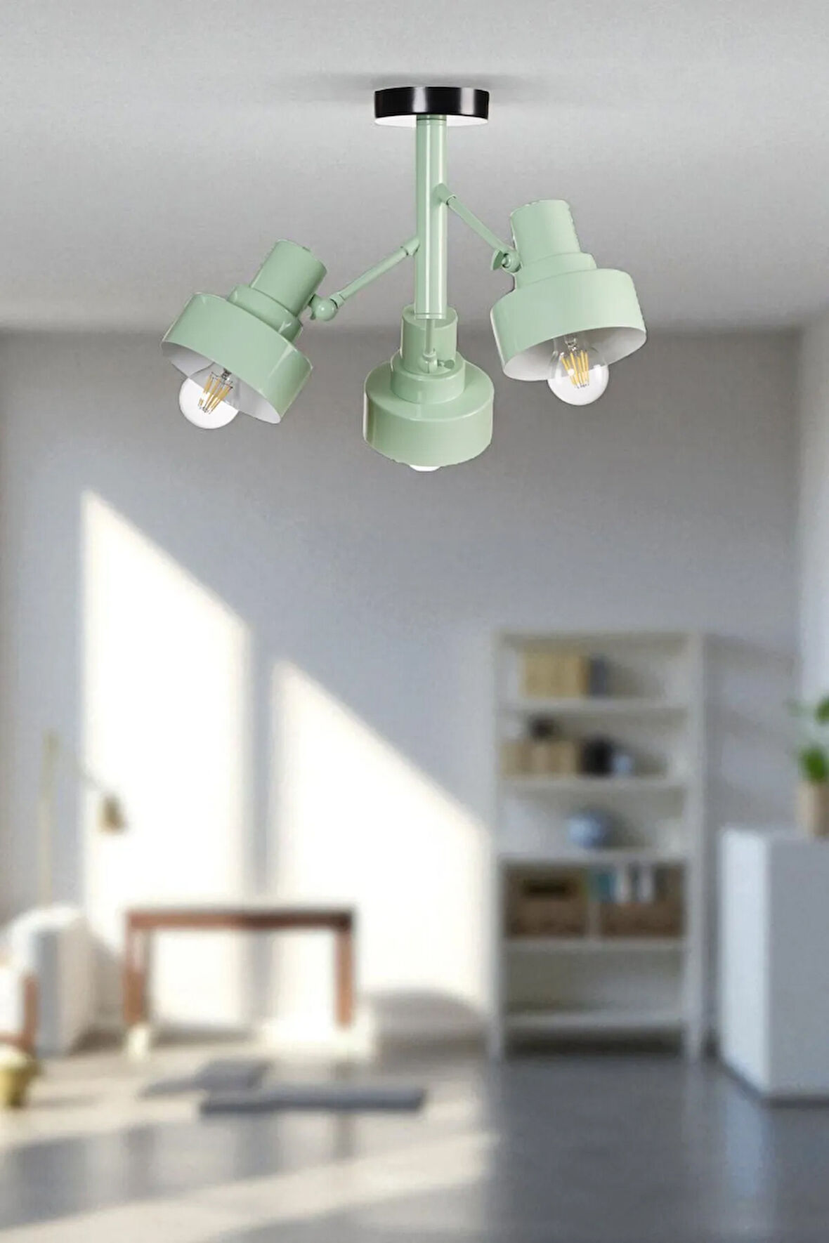 JESUS 3 LÜ YEŞİL PLAFONYER AVİZE