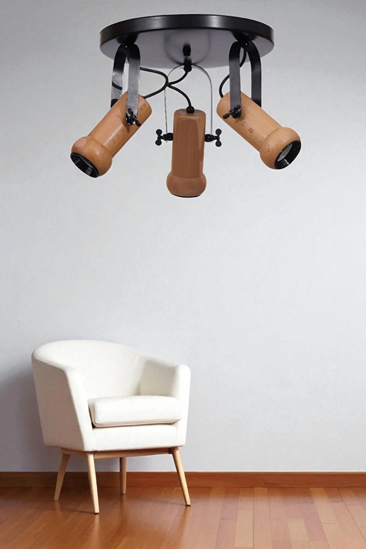 PASCAL 3 LÜ TEPSİLİ NATUREL PLAFONYER AVİZE