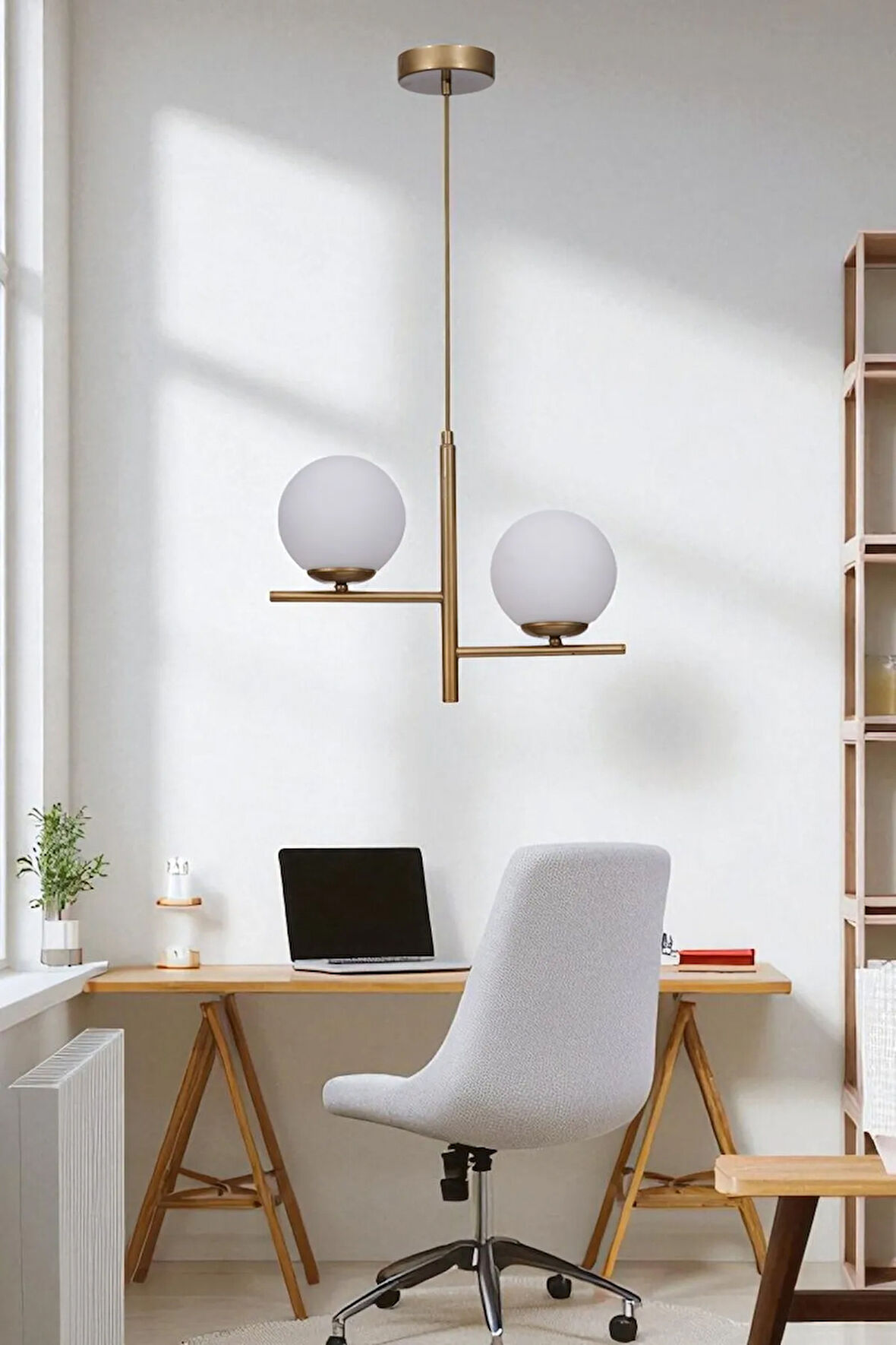 TERRA 2 Lİ ESKİTME BEYAZ CAMLI AVİZE