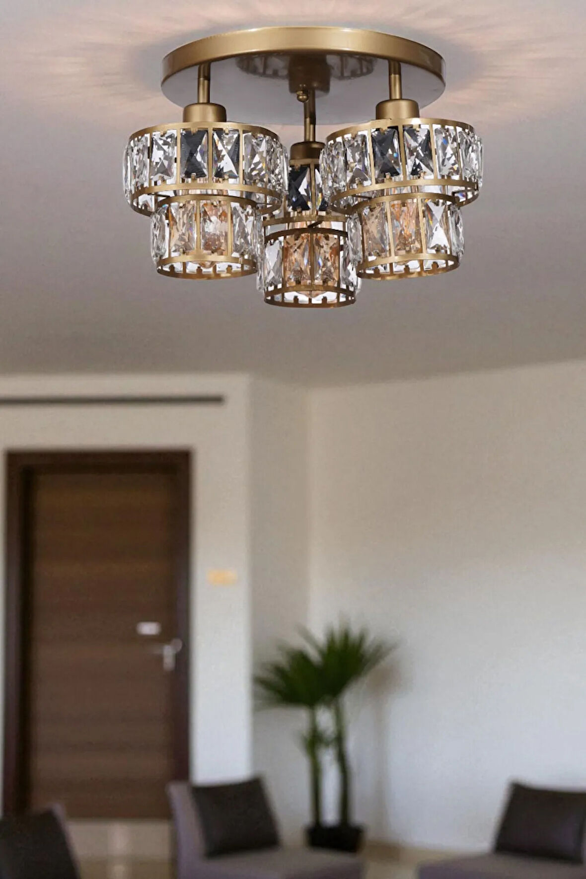 LEO 3 LÜ TEPSİLİ ESKİTME PLAFONYER AVİZE