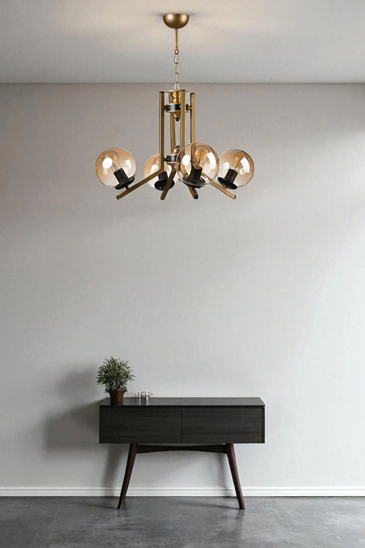 YENİ RUBY 4 LÜ ESKİTME BEYAZ CAMLI AVİZE