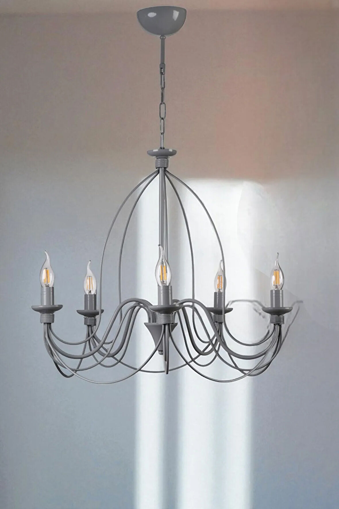 BERFİN 5 Lİ GRİ RUSTİK AVİZE