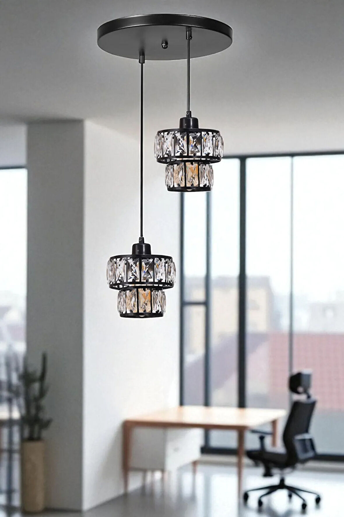 LEO 2 Lİ TEPSİLİ SİYAH SARKIT