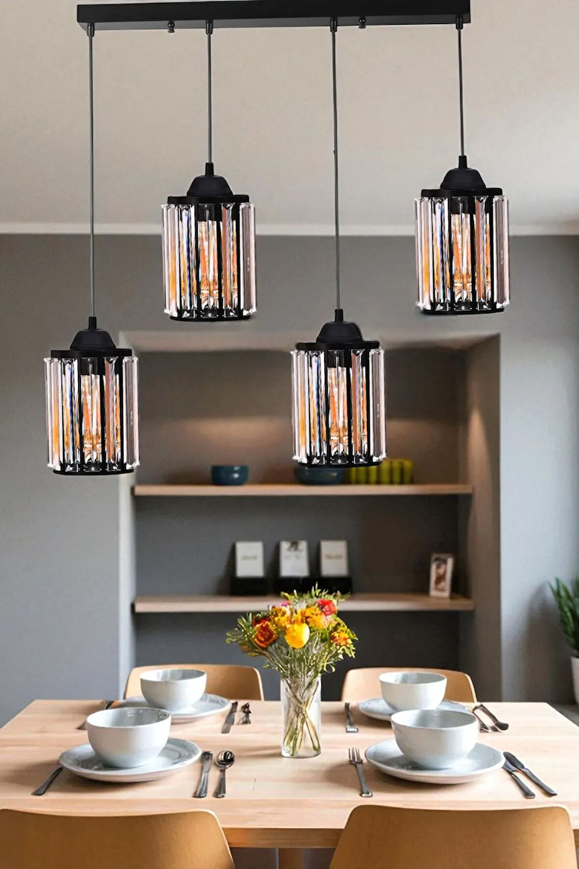 HUGO 4 LÜ SIRALI SİYAH SARKIT