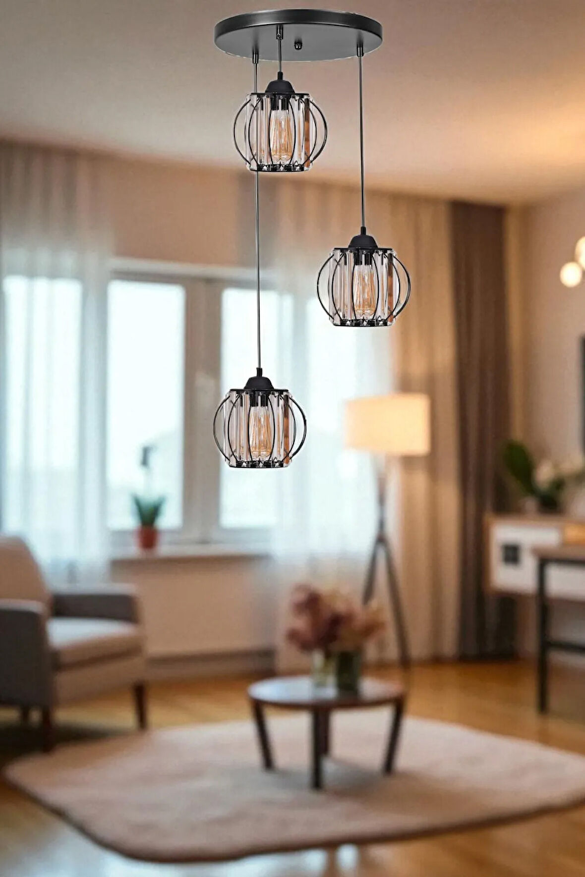 OHRİD 3 LÜ TEPSİLİ SİYAH SARKIT