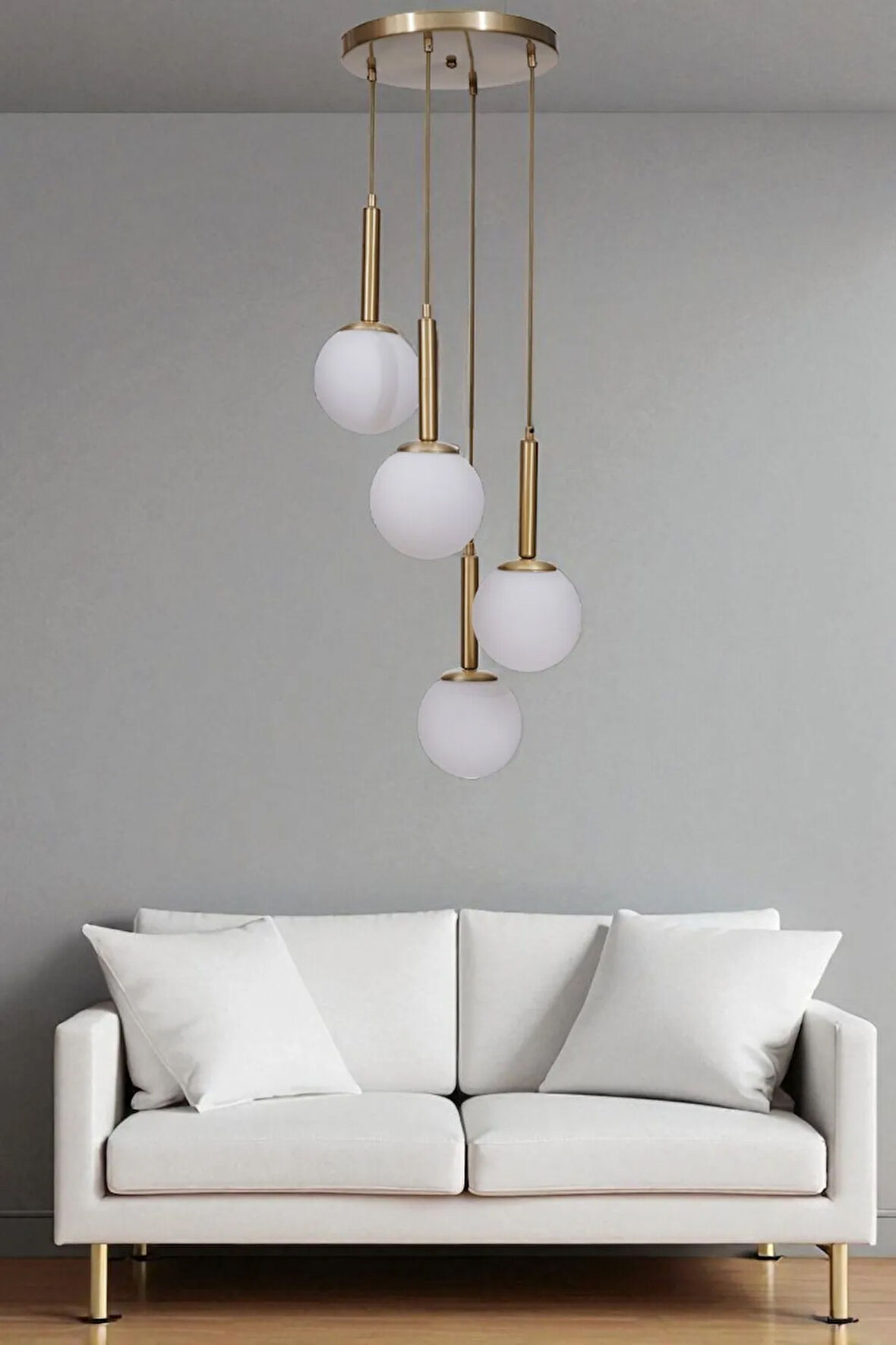 SEZGİ 4 LÜ TEPSİLİ ESKİTME BEYAZ CAMLI SARKIT